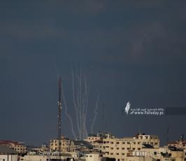رشقة صاروخية سرايا القدس (5)
