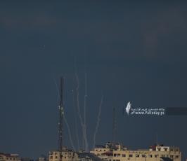 رشقة صاروخية سرايا القدس (3)