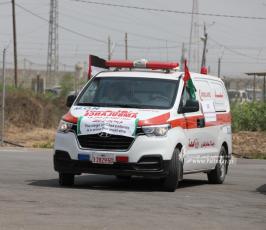 سيارات الإسعاف في غزة باتجاه بيت حانون للمطالبة بحقوق المرضى في العلاج (1)
