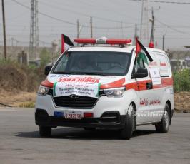 سيارات الإسعاف في غزة باتجاه بيت حانون للمطالبة بحقوق المرضى في العلاج (2)