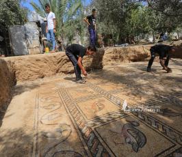 مزارع فلسطيني من غزة يكتشف لوحة فسيفسائية نادرة في أرضه (8)