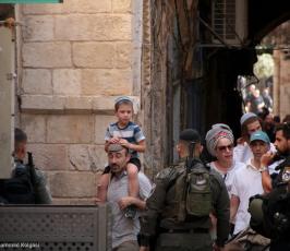 القدس المحتلة - الاحتلال و مستوطنوه يعتدون على المرابطين في باب السلسلة (2)