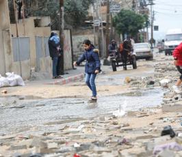 منخفض جوى امطار شوارع غزة (9)