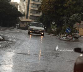 منخفض شوارع غزة مطر (8)