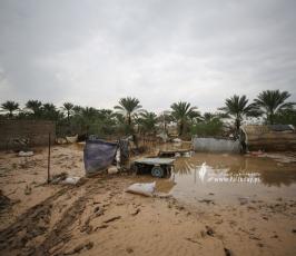 آثار المنخفض الجوي وفتح السدود في دير البلح ومكان وفاة الشاب اقطيفان (4)
