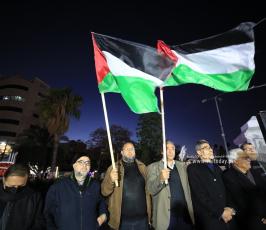 القوى الوطنية والإسلامية  في محافظة غزة وقفة  تضامنًا مع مدينة نابلس وتنديدًا بمجزرة الاحتلال بحق أهلنا هناك (8)