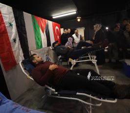 غزة.. حملة لـالتبرع بالدم تضامنا مع تركيا وسوريا (6)