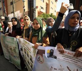 طلبة الجامعات في غزة ينظمون وقفة دعم واسناد للمقاومة في الضفة والقدس (7)