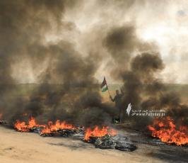 اطارات  ومواجهات على حدود غزة (12)
