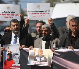 مؤتمر صحفي للقوى الوطنية بغزة بالتزامن مع رام الله بشأن اضراب الأسرى (7)