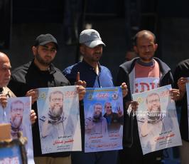 خيمة التضامن مع الشيخ خضر عدنان وسط مدينة غزة تواصل فعالياتها بحضور جماهيري واسع (12)