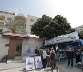 أعضاء المكتب السياسي وقيادات حركة الجهاد في خيمة اسناد الأسير المضرب عن الطعام الشيخ عدنان أم (1)