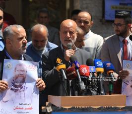 خيمة التضامن مع الشيخ خضر عدنان وسط مدينة غزة تواصل فعالياتها بحضور جماهيري واسع (14)