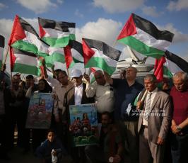 الاحتلال يقمع مسيرة العلم الفلسطيني شرق مدينة غزة (35)