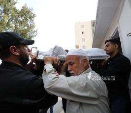 الشهيد القائد خليل البهتيني وزوجنه وبنته والقائد طارق عز الدين ونجله في تشييع جماهيري مهيب (1)
