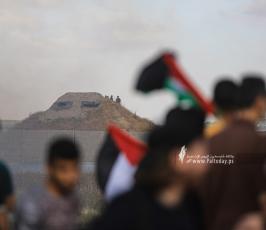 الاحتلال يقمع مسيرة العلم الفلسطيني شرق مدينة غزة (12)