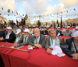 القوى والفصائل الفلسطينية تشارك في مهرجان ثأر الأحرار الذي نظمته حركة الجهاد الاسلامي بغزة (1)