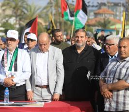 القوى والفصائل الفلسطينية تشارك في مهرجان ثأر الأحرار الذي نظمته حركة الجهاد الاسلامي بغزة (18)