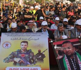 القوى والفصائل الفلسطينية تشارك في مهرجان ثأر الأحرار الذي نظمته حركة الجهاد الاسلامي بغزة (25)