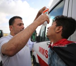 الاحتلال يقمع مسيرة العلم الفلسطيني شرق مدينة غزة (33)