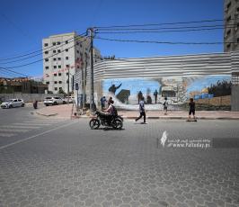 جدارية فنية لراجمات سرايا القدس  وسط مدينة غزة (11)