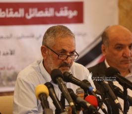الفصائل الفلسطينية المقاطعة لاجتماع الأمناء العامين تعقد مؤتمراً صحفياً في غزة (21)