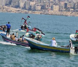 #صور مسير بحري للمطالبة برفع الحصار عن قطاع غزة (9)