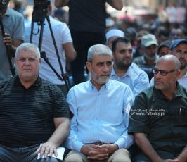 الجهاد الإسلامي تنظم مهرجان أمام مقر الصليب الأحمر في الذكرى الثانية لعملية نفق جلبوع (18)