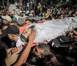 تشييع جثامين 5 شهداء ارتقوا شرق غزة أمس (12)