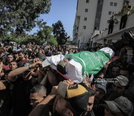 تشييع جثامين 5 شهداء ارتقوا شرق غزة أمس (14)