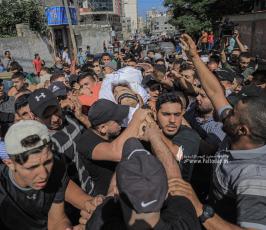 تشييع جثامين 5 شهداء ارتقوا شرق غزة أمس (13)