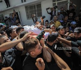 تشييع جثامين 5 شهداء ارتقوا شرق غزة أمس (8)