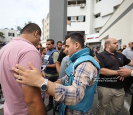  الزميل الصحفي في قناة فلسطين اليوم محمد بعلوشة جراء قصف اسرائيلي استهدف منزله  شمال غزة (2)