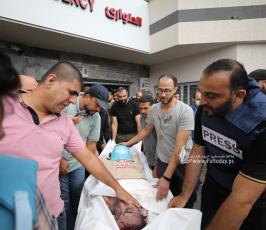  الزميل الصحفي في قناة فلسطين اليوم محمد بعلوشة جراء قصف اسرائيلي استهدف منزله  شمال غزة (5)
