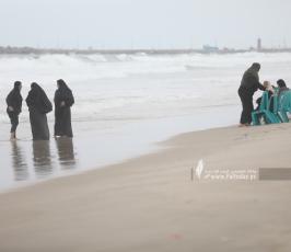 الاجواء على شاطئ  بحر غزة (3)