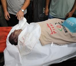  الزميل الصحفي في قناة فلسطين اليوم محمد بعلوشة جراء قصف اسرائيلي استهدف منزله  شمال غزة (7)