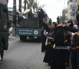  سرايا القدس تنظم مسيرًا عسكريًا محمولًا بمناسبة الانطلاقة الجهادية بغزة (47)