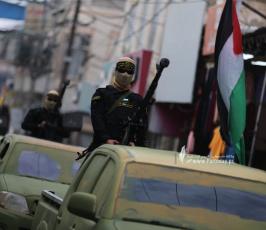  سرايا القدس تنظم مسيرًا عسكريًا محمولًا بمناسبة الانطلاقة الجهادية بغزة (83)