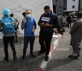 استشهاد الصحفي في قناة فلسطين اليوم محمد بعلوشة جراء قصف اسرائيلي استهدف منزله في حي الصفطاوي شمال غزة (4)