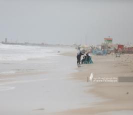 الاجواء على شاطئ  بحر غزة (1)