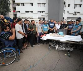  الزميل الصحفي في قناة فلسطين اليوم محمد بعلوشة جراء قصف اسرائيلي استهدف منزله  شمال غزة (8)