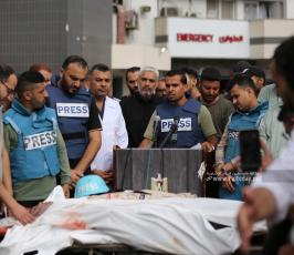  الزميل الصحفي في قناة فلسطين اليوم محمد بعلوشة جراء قصف اسرائيلي استهدف منزله  شمال غزة (17)