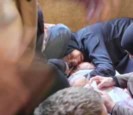 تشييع شهداء تم انتشالهم من مدينة رفح (8)