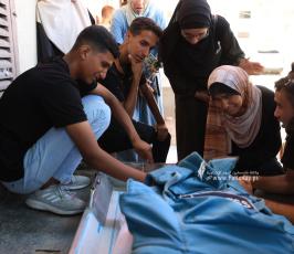 وداع الشهيد الصحفى محمد الداية فى مشفى شهداء الأقصى وسط قطاع غزة (13)