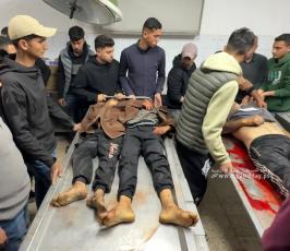 وداع 5 شهداء بينهم ثلاثة أطفال ارتقوا فى قصف صهيونى على مدينة بيت لاهيا (1)