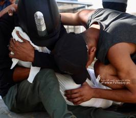 وداع ثلاث شهداء بمدينة غزة بعد قصف وتقدم الجيش على شارع صلاح الدين فجر اليوم (2)