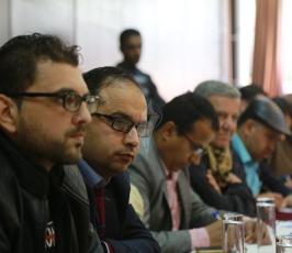  حوار صحفي مفتوح نظمه التجمع الإعلامي للحديث حول المستجدات الفلسطينية الأخيرة ‫(39059981)‬ ‫‬