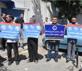 صحفيو غزة يتضامنون مع إخوانهم المعتقلين في سجون الاحتلال
