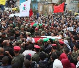 خاص فلسطين اليوم..تشييع شهيدي عنبتا شرقي طولكرم بمشاركة آلاف المواطنين