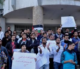 اعتصام لطلبة جامعة الازهر حول حقوقهم الطلابية والتعليمية